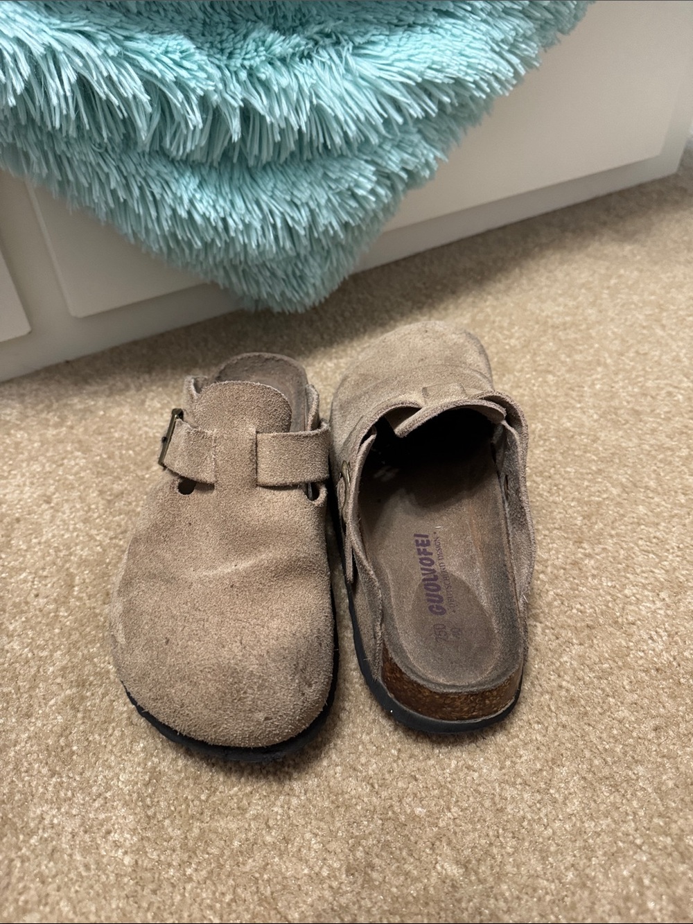 Men's Casual Suede Slip-On Clog in Light Brown